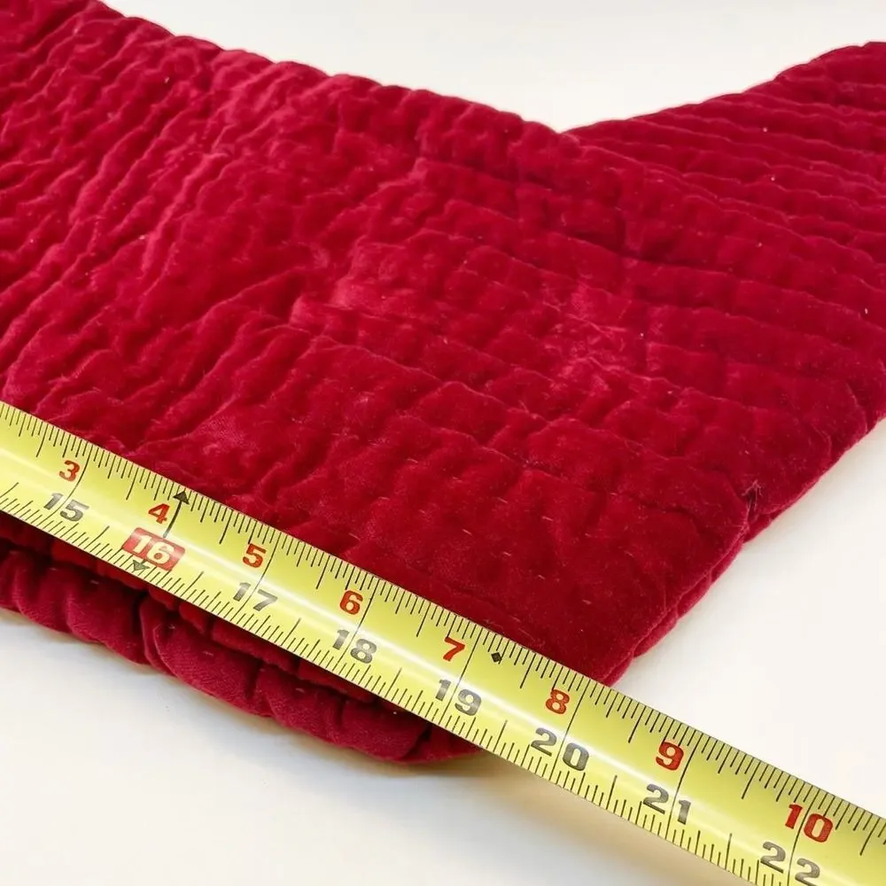 Pottery Barn Red Velvet Large Soft Stocking Personalized Cerise NWT